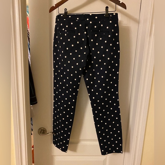 Dark blue & white polka dot Sloan ankle fit Banana Republic pants (size 4). - Picture 2 of 11